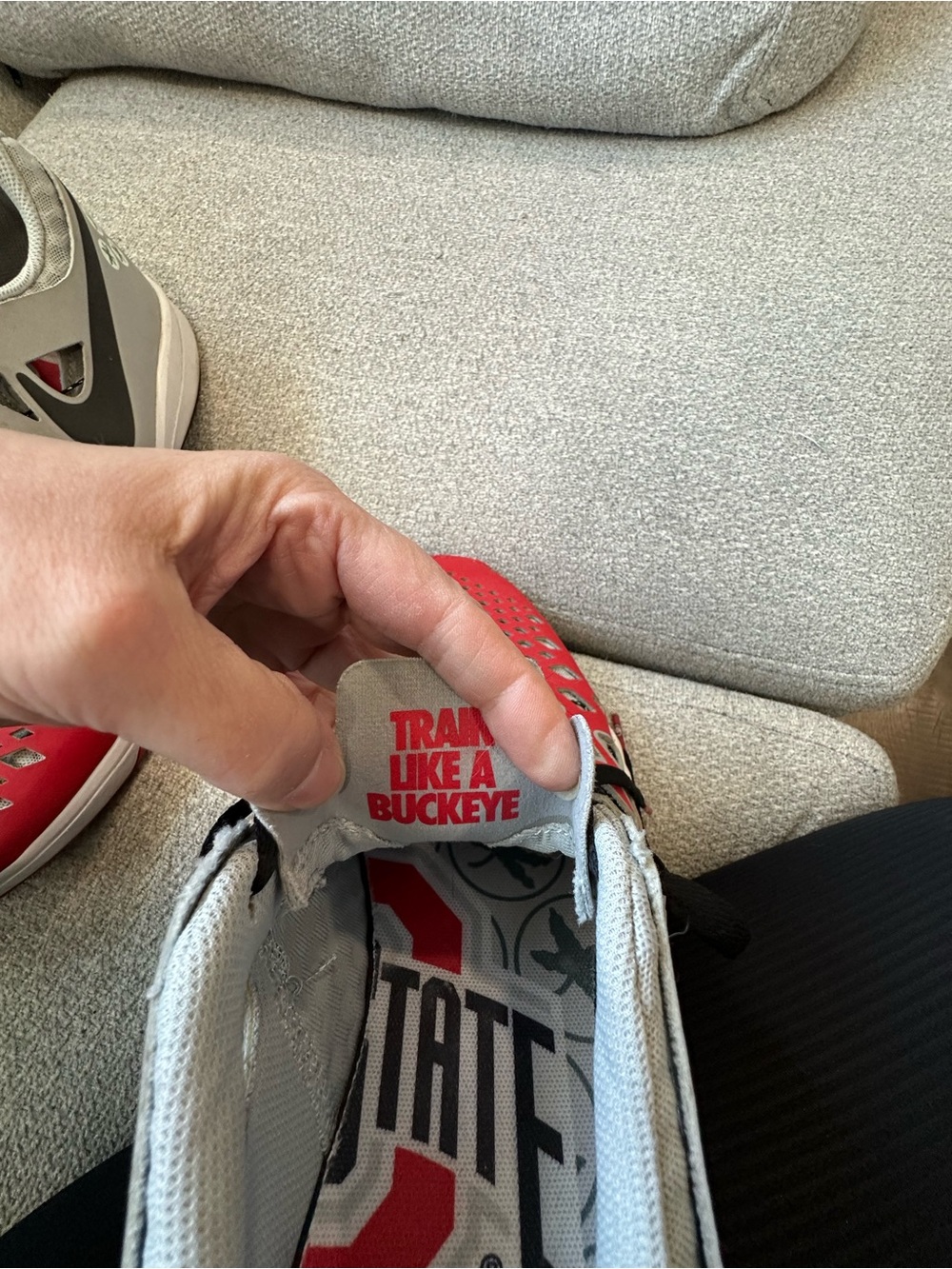 Nike Ohio State Buckeyes (OSU) Red Black Gray Training Shoes Mens Athletic - Picture 8 of 9